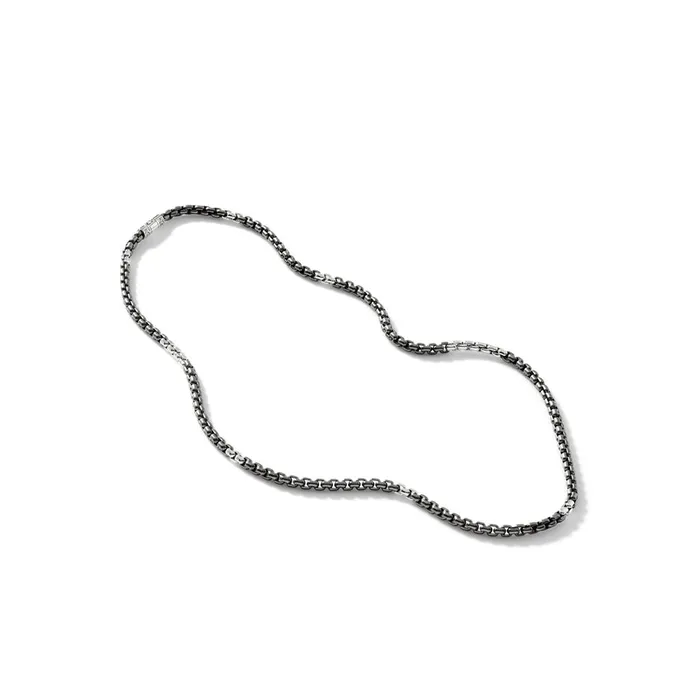 John Hardy Classic Chain Silver Industrial 48mm Box Chain Necklace with Black Rhodium John Hardy Necklaces John Hardy Classic Chain Silver Industrial 48mm Box Chain Necklace with Black Rhodium John Hardy Necklaces