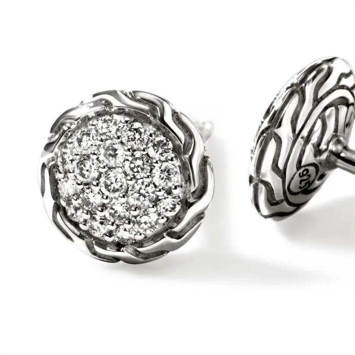 John Hardy Earrings John Hardy Essentials Silver 7mm Pave Diamond Stud Earrings John Hardy Earrings John Hardy Essentials Silver 7mm Pave Diamond Stud Earrings