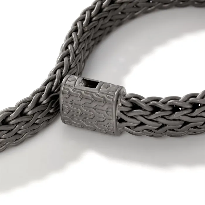 John Hardy Mens Classic Chain Silver with Matte BlackGrey Rhodium Large Flat Chain Bracelet Size Univeral Large John Hardy Bracelets John Hardy Mens Classic Chain Silver with Matte BlackGrey Rhodium Large Flat Chain Bracelet Size Univeral Large John Hardy Bracelets