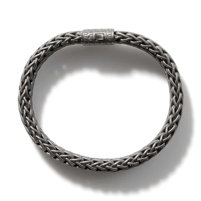 John Hardy Mens Classic Chain Silver with Matte BlackGrey Rhodium Large Flat Chain Bracelet Size Univeral Large John Hardy Bracelets John Hardy Mens Classic Chain Silver with Matte BlackGrey Rhodium Large Flat Chain Bracelet Size Univeral Large John Hardy Bracelets