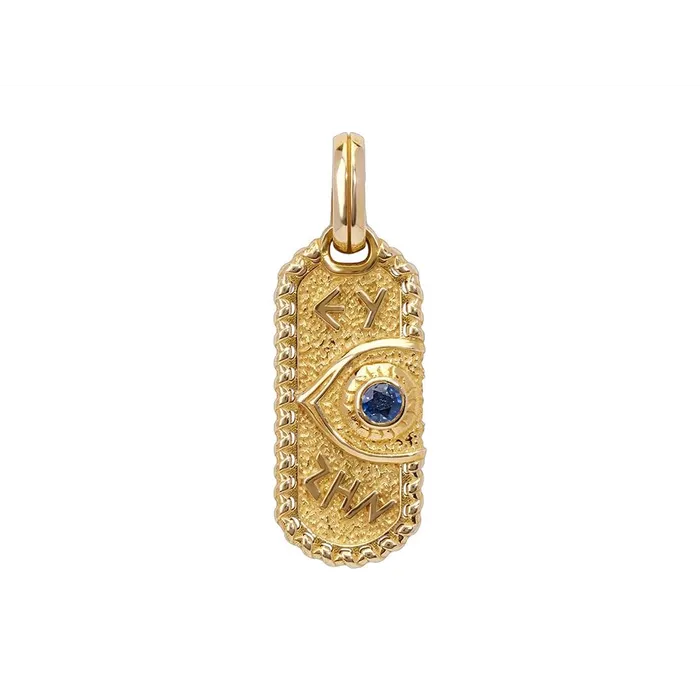 Konstantino PreStyled Sets Konstantino Mens Kavafi 18K Yellow Gold Blue Sapphire Pendant