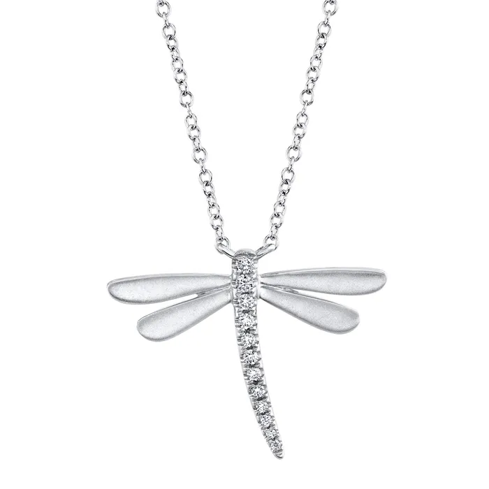 Meierotto Jewelers Necklaces 14K White Gold Diamond Dragonfly Necklace