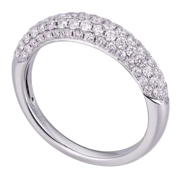 Natural Round Brilliant Pave Diamond Band Set in 18K White Gold 083ct tw Diamond Source NYC Rings Natural Round Brilliant Pave Diamond Band Set in 18K White Gold 083ct tw Diamond Source NYC Rings