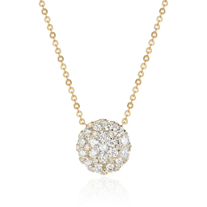 Necklaces 79ctw Round Diamond Cluster 14K Gold Necklace Croghans