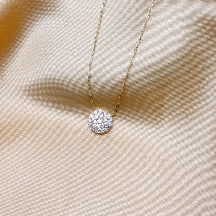 Necklaces 79ctw Round Diamond Cluster 14K Gold Necklace Croghans