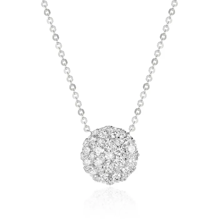 Necklaces 79ctw Round Diamond Cluster 14K Gold Necklace Croghans