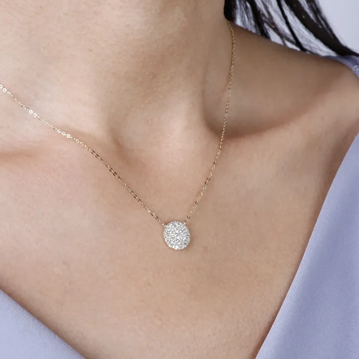 Necklaces 79ctw Round Diamond Cluster 14K Gold Necklace Croghans