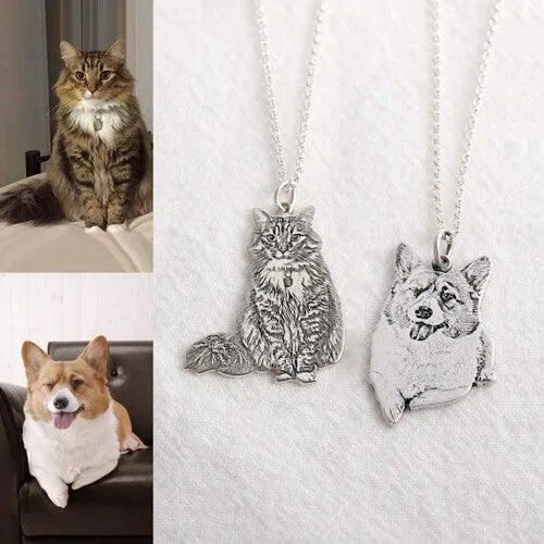 Necklaces Belbren Personalized Pet Memorial Photo Necklace Sterling Silver Necklaces Belbren Personalized Pet Memorial Photo Necklace Sterling Silver