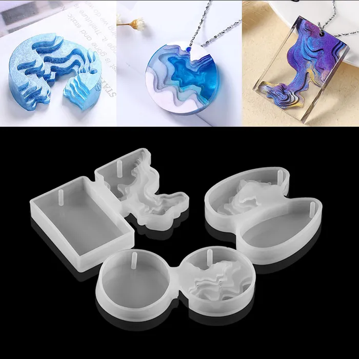 Necklaces IntoResin 3 Pcs Island Shape Necklace Resin Mold
