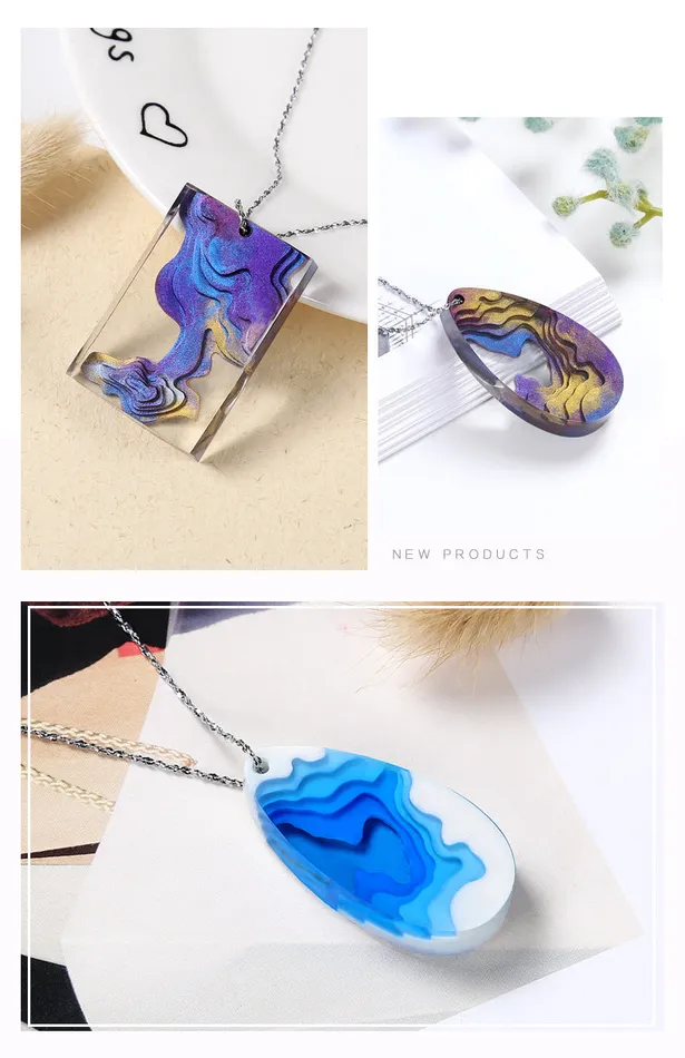 Necklaces IntoResin 3 Pcs Island Shape Necklace Resin Mold