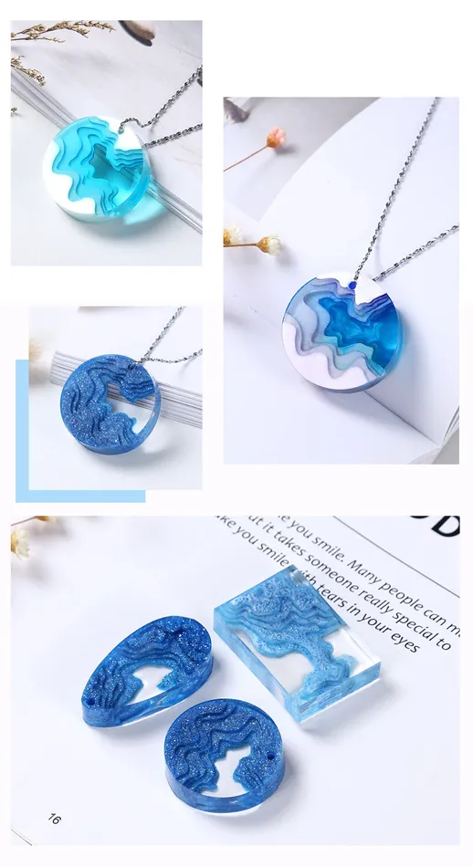 Necklaces IntoResin 3 Pcs Island Shape Necklace Resin Mold