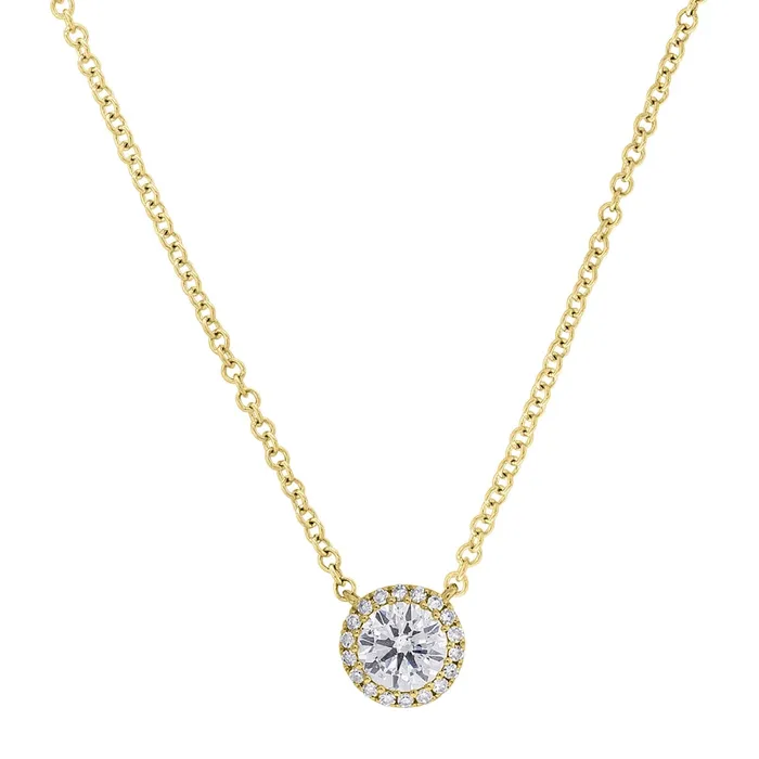 Necklaces Meierotto Jewelers 14K Yellow Gold Diamond Halo Pendant Necklace 1518in Necklaces Meierotto Jewelers 14K Yellow Gold Diamond Halo Pendant Necklace 1518in