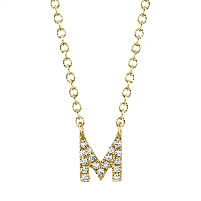 Necklaces Meierotto Jewelers 14K Yellow Gold Diamond Initial M Necklace 1518 inch Necklaces Meierotto Jewelers 14K Yellow Gold Diamond Initial M Necklace 1518 inch