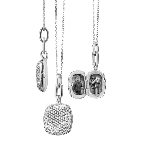 Necklaces Monica Rich Kosann Monica Rich Kosann Sterling Silver Slim Cushion Rae Locket Necklace Necklaces Monica Rich Kosann Monica Rich Kosann Sterling Silver Slim Cushion Rae Locket Necklace