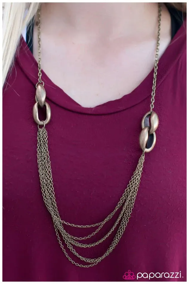 Necklaces Paparazzi Jewelry Paparazzi Necklace Daringly Debonair Brass