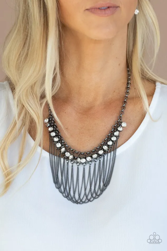 Necklaces Paparazzi Jewelry Paparazzi Necklace Flaunt Your Fringe Black