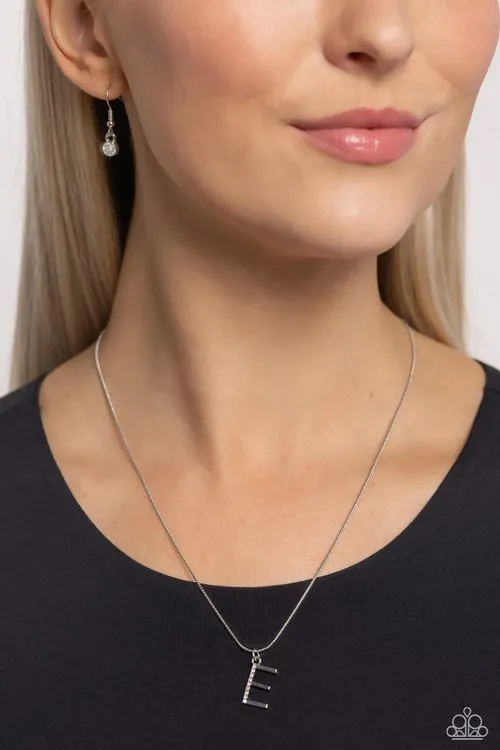 Necklaces Paparazzi Jewelry Paparazzi Necklace Letter of the Law White E White
