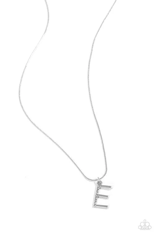 Necklaces Paparazzi Jewelry Paparazzi Necklace Letter of the Law White E White Necklaces Paparazzi Jewelry Paparazzi Necklace Letter of the Law White E White
