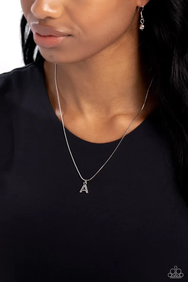 Necklaces Paparazzi Jewelry Paparazzi Necklace Seize the Initial Silver A