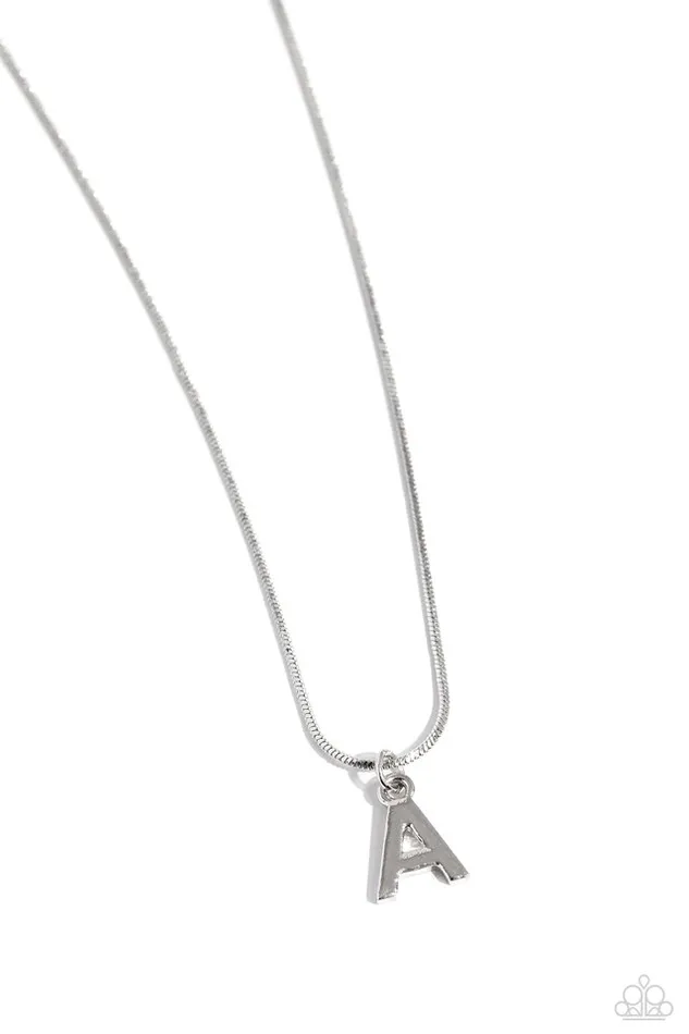 Necklaces Paparazzi Jewelry Paparazzi Necklace Seize the Initial Silver A Necklaces Paparazzi Jewelry Paparazzi Necklace Seize the Initial Silver A