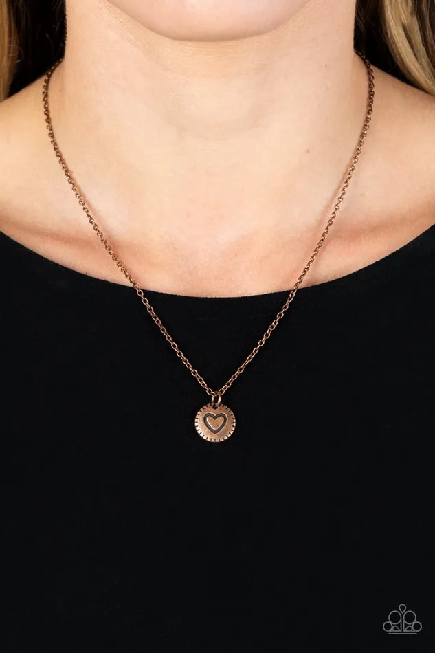 Necklaces Paparazzi Jewelry Paparazzi Necklace Stamped Sentiment Copper
