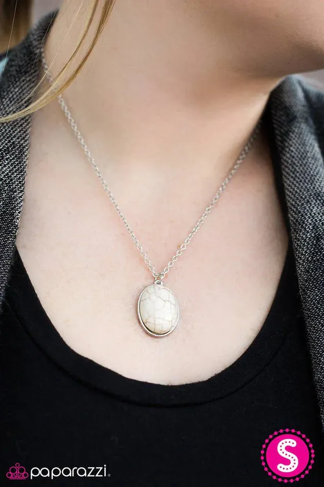 Necklaces Paparazzi Jewelry Paparazzi Necklace Stone Bridge White