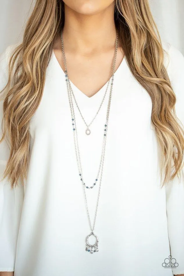 Necklaces Paparazzi Jewelry Paparazzi Necklace Treasures and Trinkets Blue