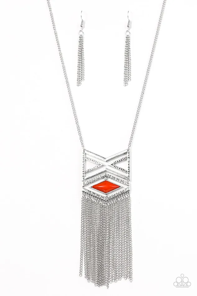 Necklaces Paparazzi Jewelry Paparazzi Necklace TRIBAL By Fire Orange