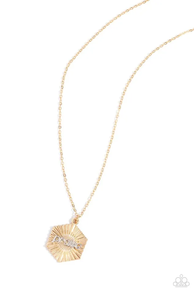 Necklaces Paparazzi Jewelry Paparazzi Necklace Turn of PRAISE Gold Necklaces Paparazzi Jewelry Paparazzi Necklace Turn of PRAISE Gold