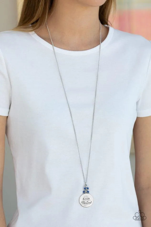 Necklaces Paparazzi Necklace As for Me Blue Paparazzi Jewelry