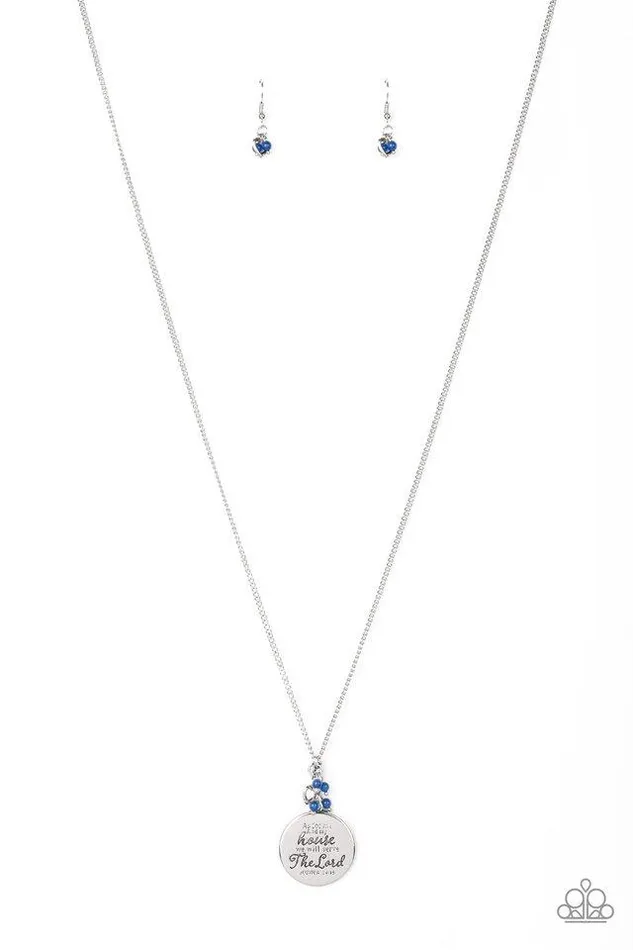 Necklaces Paparazzi Necklace As for Me Blue Paparazzi Jewelry