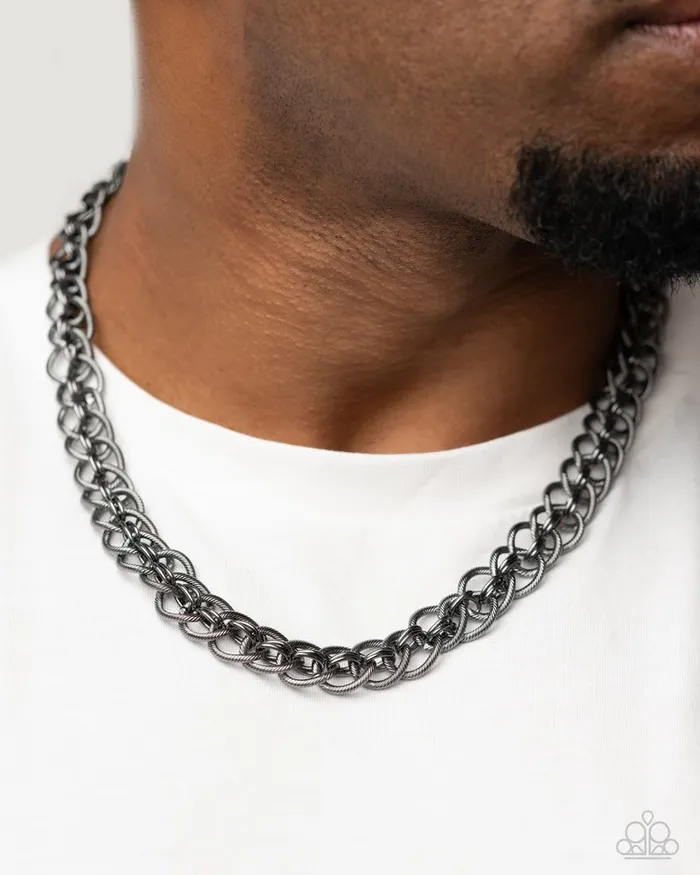 Necklaces Paparazzi Necklace Coiled Conviction Black Paparazzi Jewelry