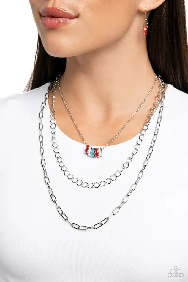 Necklaces Paparazzi Necklace Colorful Cadet Red Paparazzi Jewelry