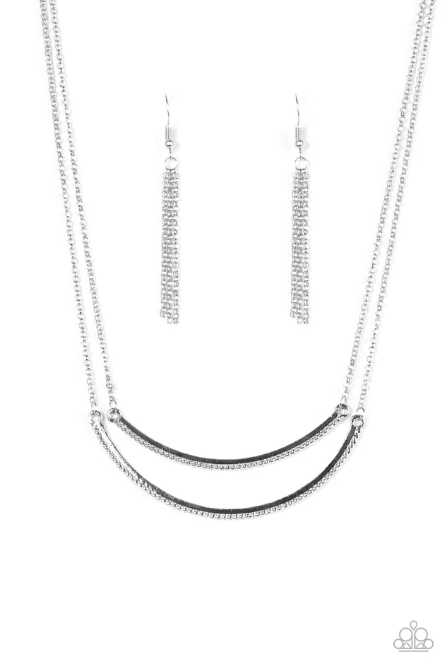 Necklaces Paparazzi Necklace Come Rain Or MOONSHINE Silver Paparazzi Jewelry