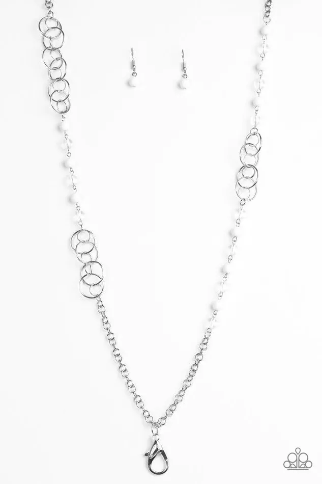 Necklaces Paparazzi Necklace Dreamy Discovery White Lanyard Paparazzi Jewelry