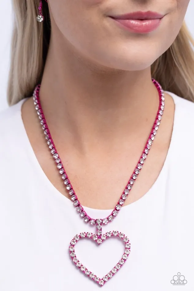 Necklaces Paparazzi Necklace Flirting Fancy Pink Paparazzi Jewelry