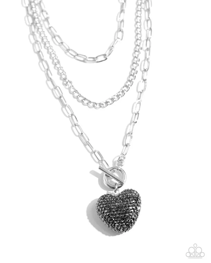Necklaces Paparazzi Necklace HEART Gallery Silver Paparazzi Jewelry Necklaces Paparazzi Necklace HEART Gallery Silver Paparazzi Jewelry