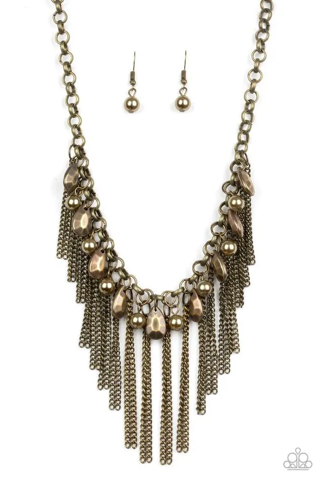 Necklaces Paparazzi Necklace Industrial Intensity Brass Paparazzi Jewelry