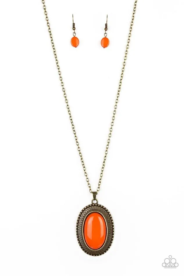 Necklaces Paparazzi Necklace Practical Prairie Orange Paparazzi Jewelry