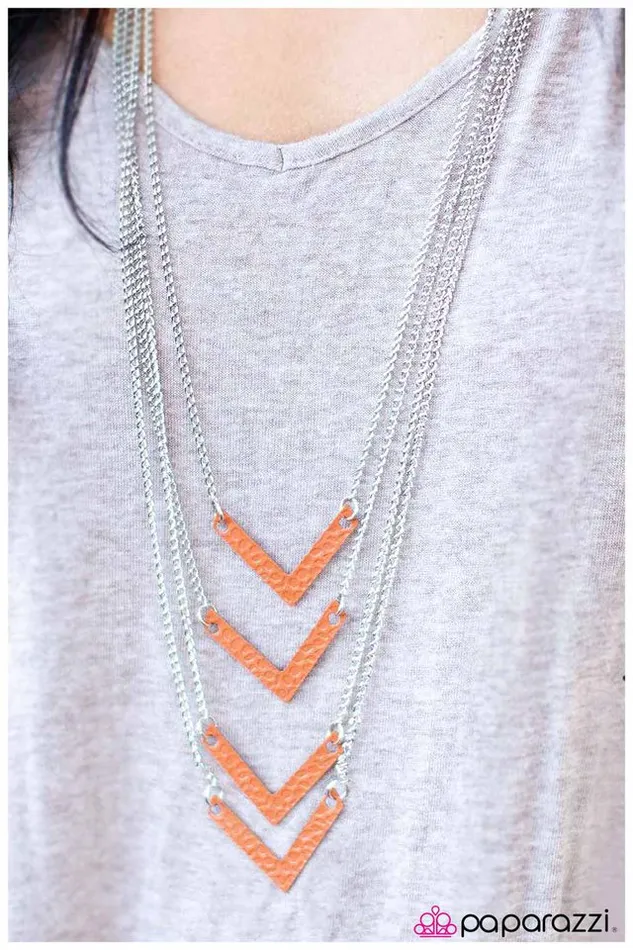 Necklaces Paparazzi Necklace Throw Caution to the Wind Orange Paparazzi Jewelry