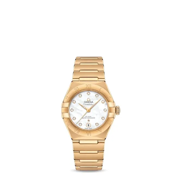 Omega Bracelets Omega Constellation 29mm Watch Ref 13150292055002 White Mother of Pearl Diamond Index Dial 18K Yellow Gold Bracelet Omega Bracelets Omega Constellation 29mm Watch Ref 13150292055002 White Mother of Pearl Diamond Index Dial 18K Yellow Gold Bracelet