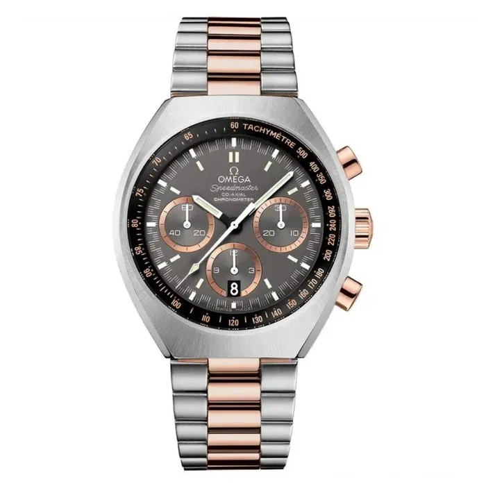 Omega Speedmaster Mark II CoAxial Chronograph 424mm Watch Ref 32720435001001 Grey Dial Stainless Steel 18k Rose Gold Bracelet Omega Bracelets Omega Speedmaster Mark II CoAxial Chronograph 424mm Watch Ref 32720435001001 Grey Dial Stainless Steel 18k Rose Gold Bracelet Omega Bracelets