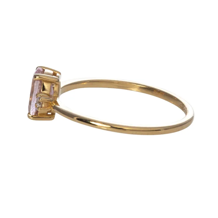 Oval Pink Morganite Diamond 18K Gold Ring Croghans Rings