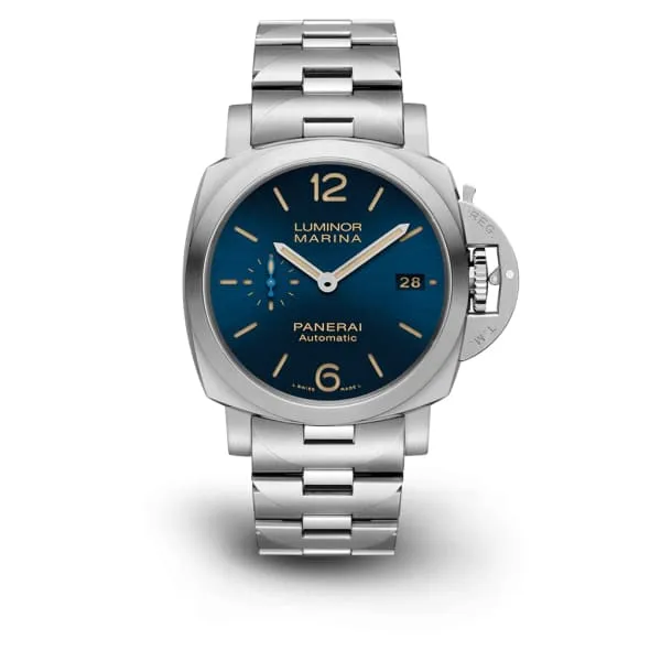 Panerai Luminor Marina 42mm Watch Ref PAM01028 Blue Index Dial Stainless Steel Bracelet Panerai Bracelets Panerai Luminor Marina 42mm Watch Ref PAM01028 Blue Index Dial Stainless Steel Bracelet Panerai Bracelets