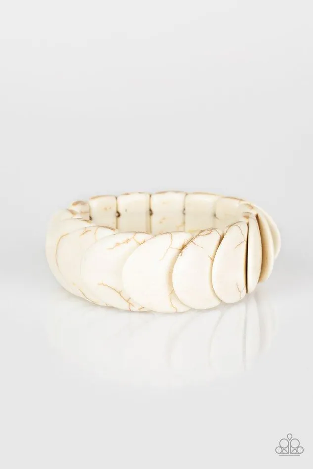 Paparazzi Bracelet Nomadic Nature White Paparazzi Jewelry Bracelets