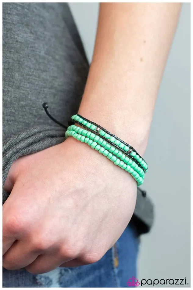 Paparazzi Bracelet Renegade Green Paparazzi Jewelry Bracelets