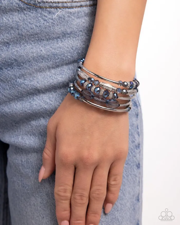 Paparazzi Bracelet Sassy Stack Blue Paparazzi Jewelry Bracelets