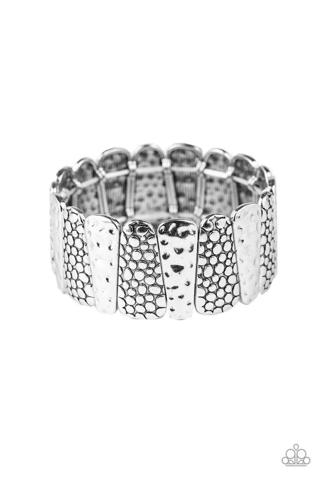 Paparazzi Bracelet Texture Takedown Silver Paparazzi Jewelry Bracelets
