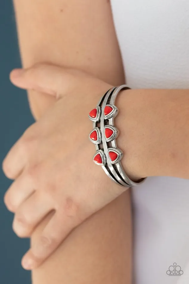 Paparazzi Bracelet Tribal Triad Red Paparazzi Jewelry Bracelets