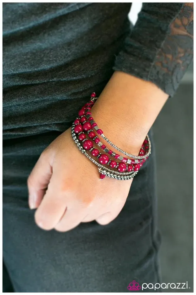Paparazzi Bracelet WRAP Star Pink Paparazzi Jewelry Bracelets